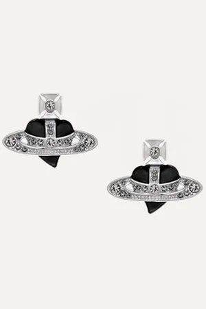 Vivienne Westwood New Diamante Heart Earrings Cubic Zirconia / Enamel Women