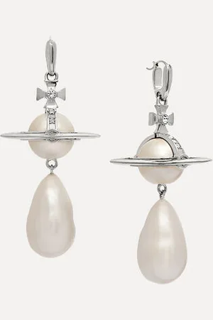 Vivienne Westwood Giant Pearl Drop Earrings Brass Women