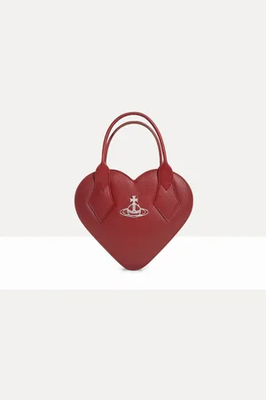 Vivienne Westwood Josephine Heart Crossbody Bag Chic Top-handle Bag Soft Textured Faux Leather Bag with Removable Strap and Iconic Silver Orb