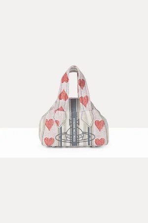 Vivienne Westwood Mini Archive Yasmine Handbag Linen Heart Stripes