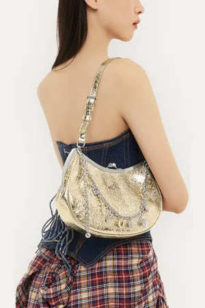 Vivienne Westwood Charm Frame Purse Metallic Crinkle