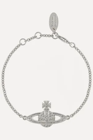 Vivienne Westwood Mini Bas Relief Chain Bracelet Cubic Zirconia Women