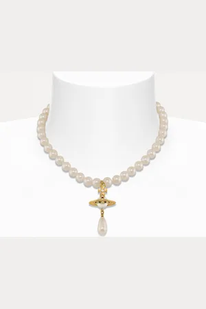 Vivienne Westwood One Row Pearl Drop Choker Pearls Women