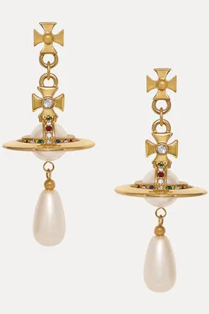 Vivienne Westwood Pearl Drop Earrings Brass Women