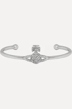 Vivienne Westwood Grace Bas Relief Open Bangle Cubic Zirconia Women