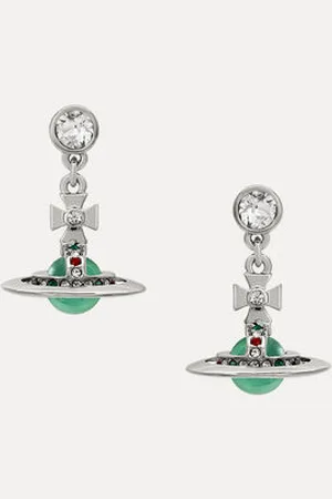 Vivienne Westwood New Petite Orb Earrings Cubic Zirconia / Enamel Women