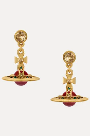 Vivienne Westwood New Petite Orb Earrings Cubic Zirconia Women