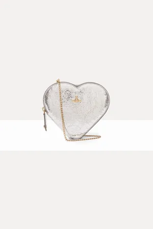 Vivienne Westwood New Heart Crossbody Bag Metallic Crinkle