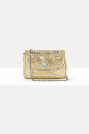 Vivienne Westwood Small Purse With Chain Metallic Crinkle One Size Women
