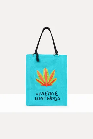 Vivienne Westwood Mabel Large Crochet Tote Bag Embroid Cotton Yarn