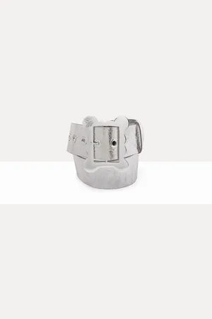 Vivienne Westwood Wide Frame Buckle Belt Metallic Crinkle One Size Women