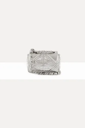 Vivienne Westwood Vinnie Chain Purse Quilted Metallic Pu