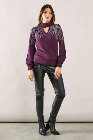 wallis Womens Premium Embellished Keyhole Jumper