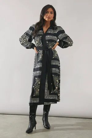 wallis Womens Patchwork Contrast Placket Shirt Dress