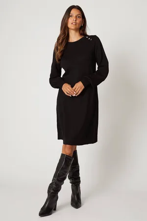 wallis Womens Crew Neck Swing Jumper Dress