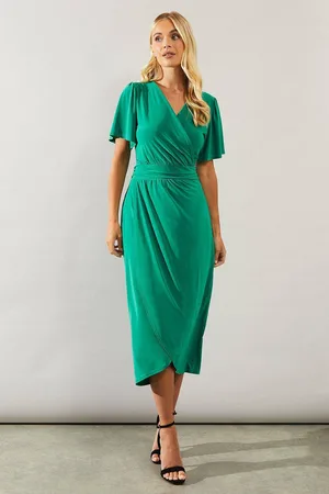 wallis Womens Petite Occasion Angel Sleeve Midi Dress