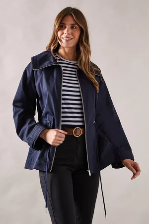 wallis Womens Premium Drawstring Trench Coat