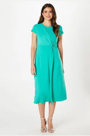 wallis Womens Jersey Wrap Buckle Midi Dress