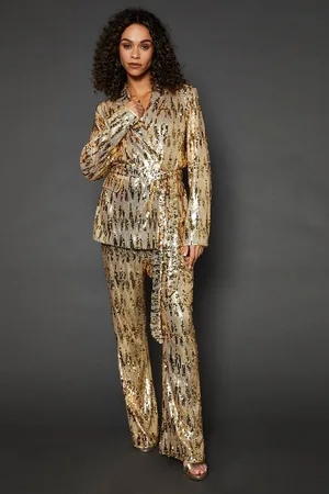 wallis Womens Tie Belted Sequin Blazer