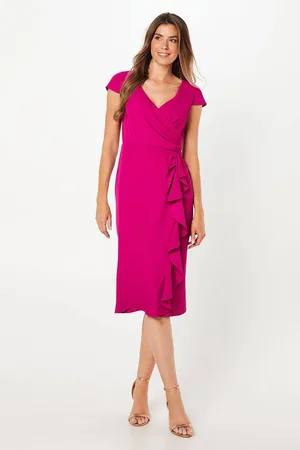 wallis Womens Tailored Ruffle Detail Wrap Pencil Dress