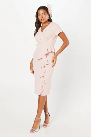 wallis Womens Tailored Crepe Ruffle Pencil Dress
