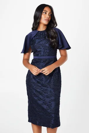 wallis Womens Petite Occasion Floral Cap Sleeve Pencil Dress