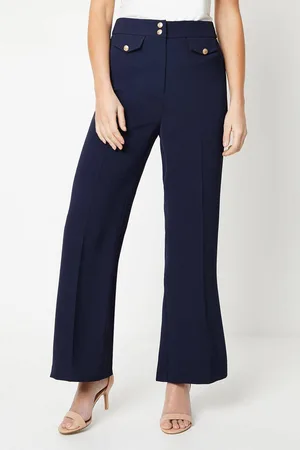 wallis Womens Petite Military Button Tab Kickflare Trouser