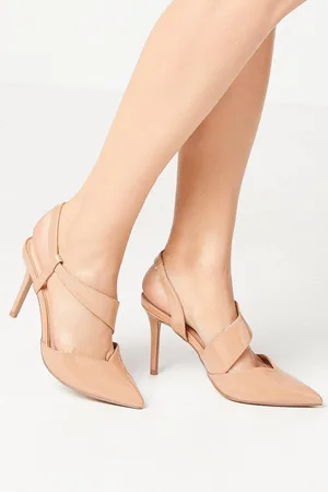wallis Womens Wide Fit Evie Asymmetric Strap Detail Pointed Court Shoes