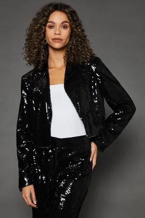 wallis Womens Sequin Crop Blazer