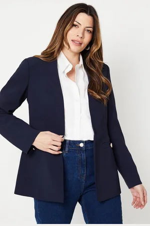 wallis Womens Collarless Button Detail Edge To Edge Jacket