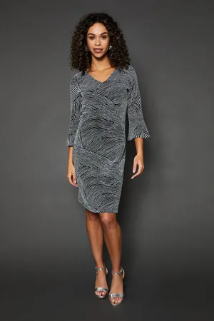 wallis Womens Occasion Glitter Jersey Ruffle Shift Dress
