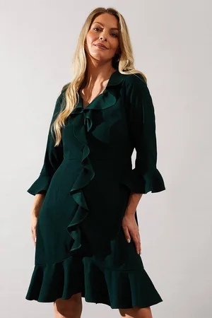 wallis Womens Occasion Satin Ruffle Shift Dress