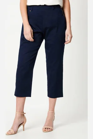 wallis Womens Petite Side Zip Stretch Crop Trousers