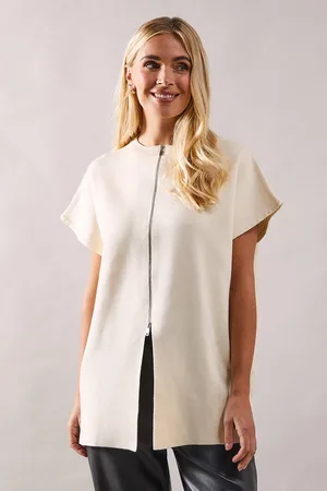 wallis Womens Petite Zip Through Sleeveless Cardigan