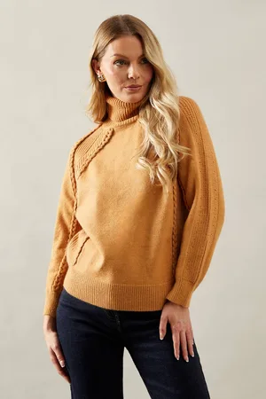 wallis Womens Whipstitch Detail Roll Neck Jumper