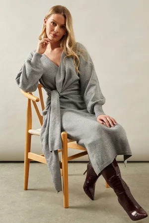 wallis Womens Slouchy Wrap Midi Jumper Dress