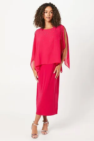 wallis Womens Tall Occasion Hotfix Overlay Formal Midi Dress