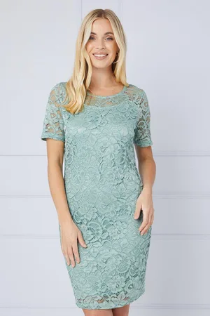 wallis Womens Petite Lace Short Sleeve Pencil Dress
