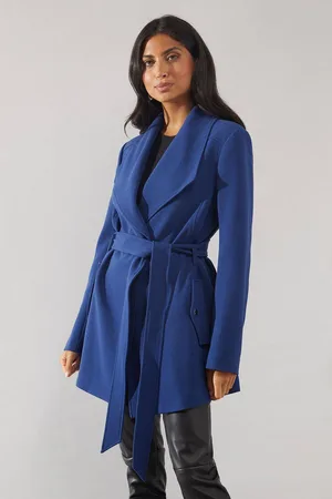 wallis Womens Smart Short Belted Wrap Coat