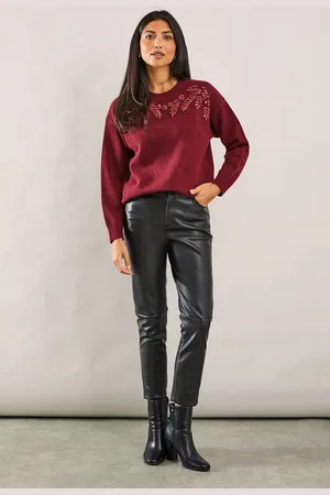 wallis Womens Floral Embellished Shoulder Design Jumper