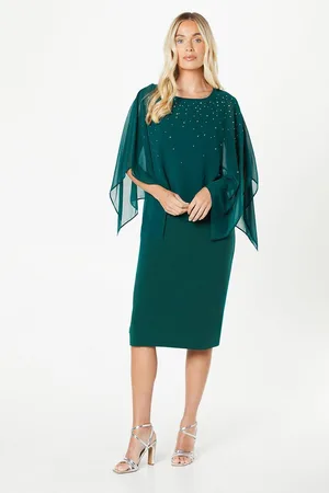 wallis Womens Petite Occasion Hotfix Overlay Formal Midi Dress