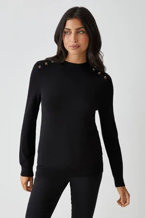 wallis Womens Button Detail High Neck