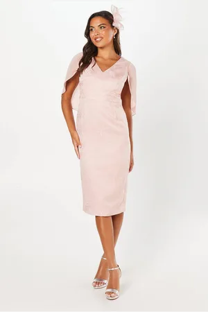 wallis Womens Occasion Jacquard Pencil Dress With Chiffon Cape