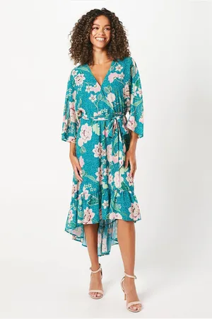 wallis Womens Occasion Drop Hem Belted Midaxi Dress