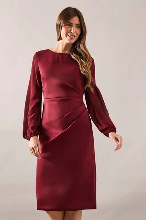 wallis Womens Occasion Scuba Chiffon Sleeve Pencil Dress