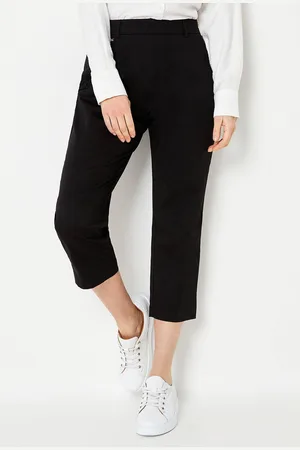 wallis Womens Petite Side Zip Stretch Crop Trousers