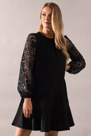 wallis Womens Occasion Lace Sleeve Drop Hem Shift Dress