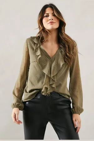 wallis Womens Occasion Hotfix Ruffle Front Blouse