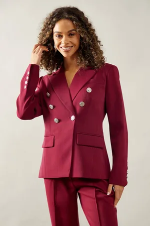 wallis Womens Double Breasted Button Detail Blazer