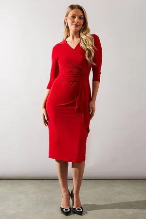 wallis Womens Occasion Drape Ruched Waist Midi Dress
